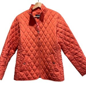 Land's End Lightweight Quilted Jacket, Orange, Size Small (6-8)